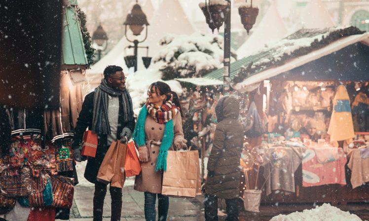 Christmas shopping retail images courier